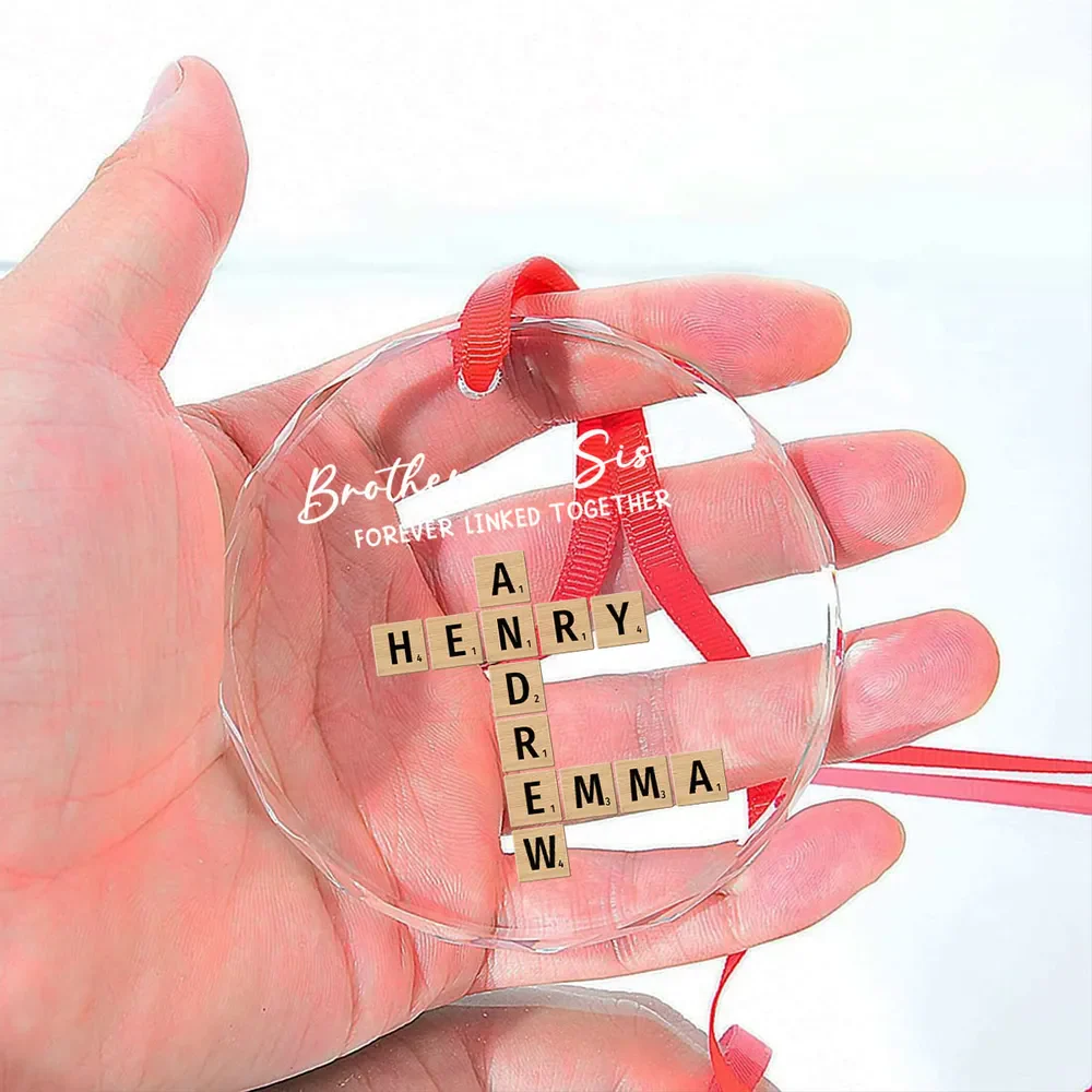 Family Roots Keep Us Together - Personalized Glass Ornament - Christmas Gift For Family, Brother, Sister HH01 - Image 4