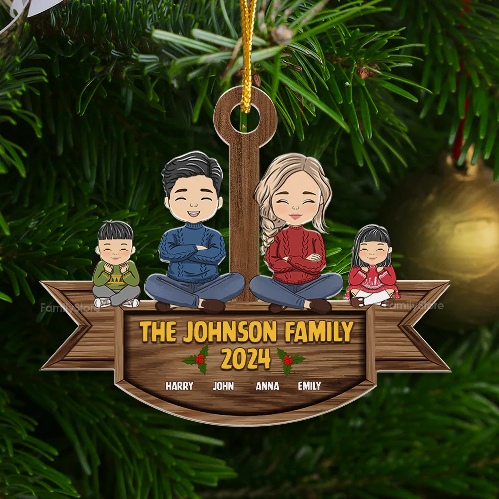 Family Together On Holiday - Christmas Gift For Family Members - Personalized Acrylic Ornament  - CL35 NA94 - Image 3