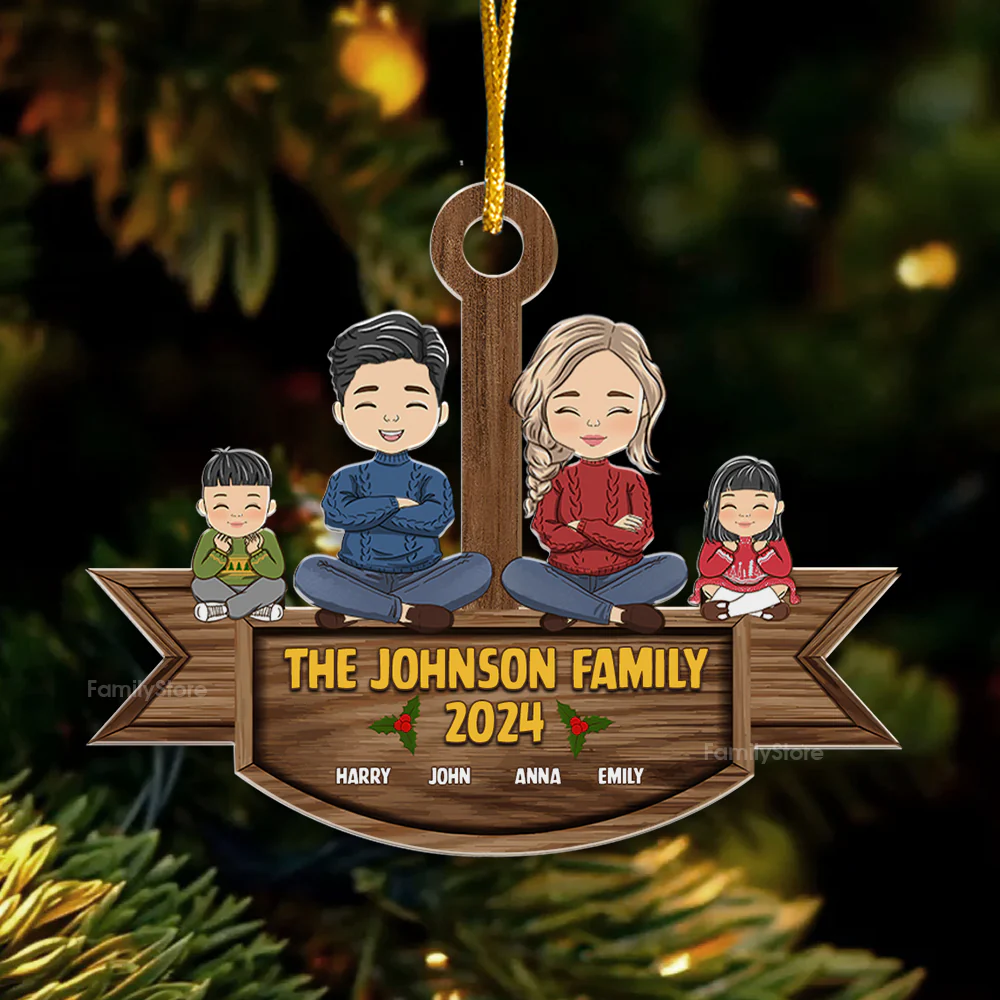 Family Together On Holiday - Christmas Gift For Family Members - Personalized Acrylic Ornament  - CL35 NA94 - Image 4