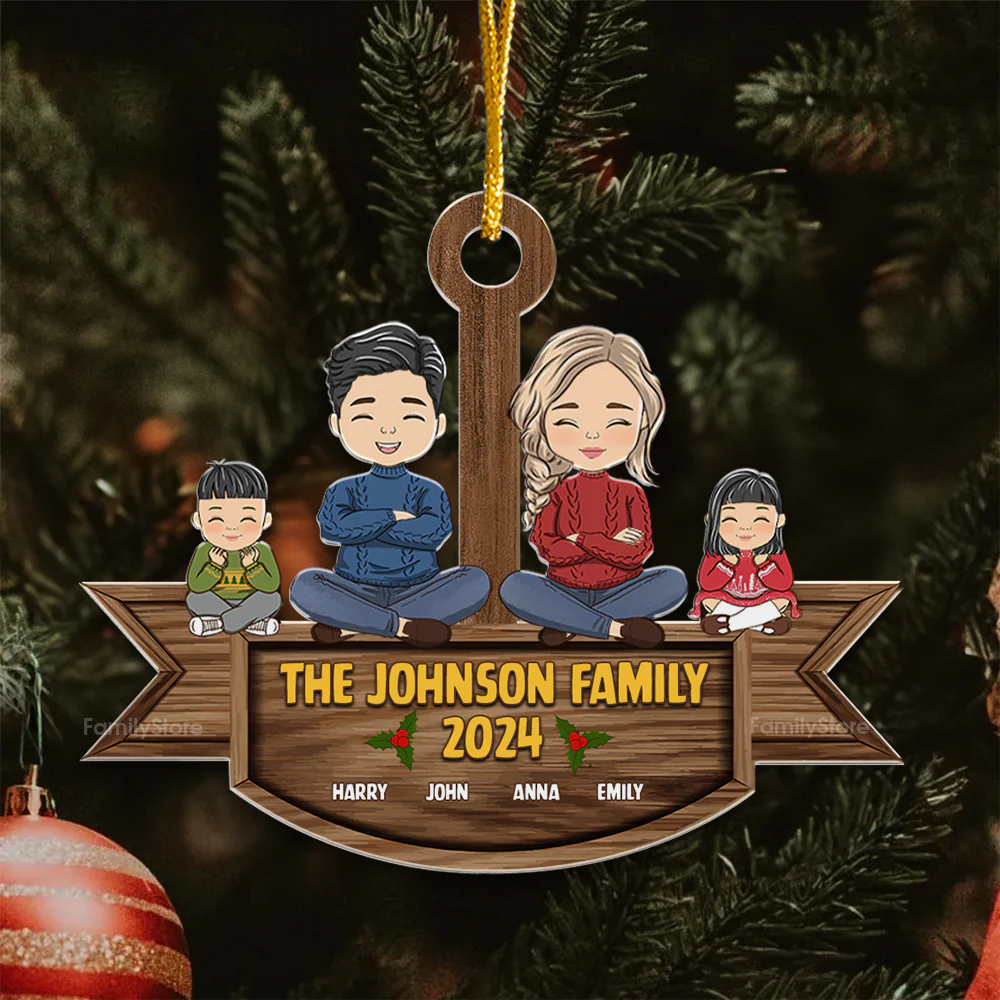 Family Together On Holiday - Christmas Gift For Family Members - Personalized Acrylic Ornament  - CL35 NA94 - Image 5