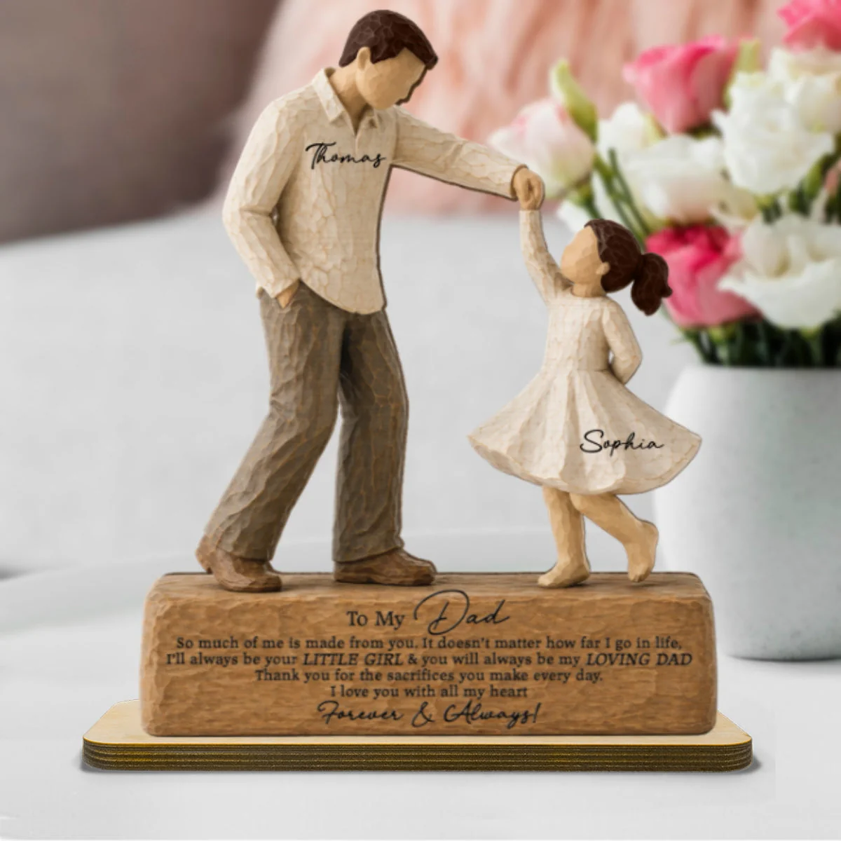 Father & Daughter Dancing To My Dad I Will Always Be Your Little Girl -Personalized Standing Wooden Plaque - Gift For Dad From Daughter - Image 10