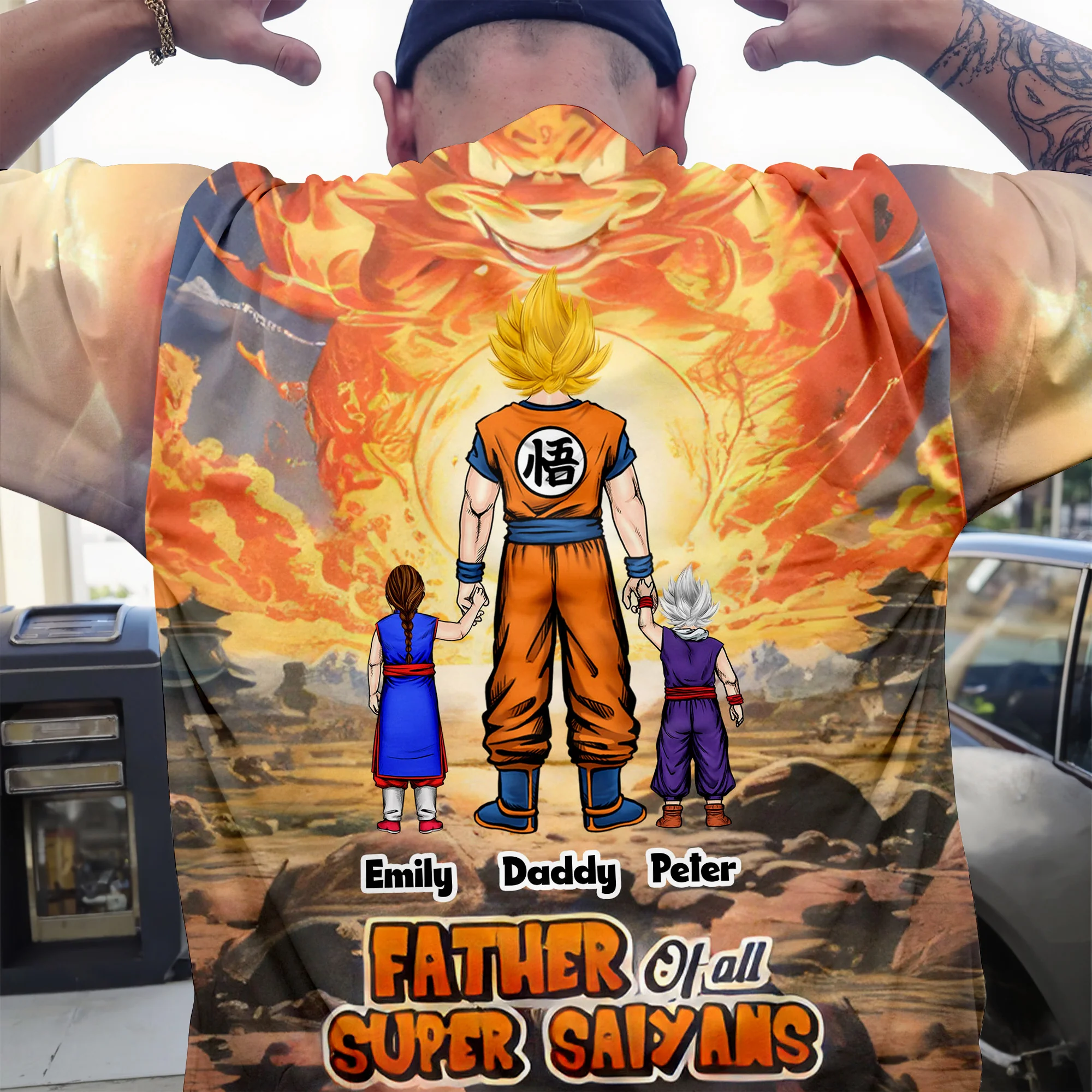 Father Of All Super Saiyans - Personalized 3D Tshirt - Gift For Dad, Grandpa, Father's Day |  CL03 NA94 - Image 3