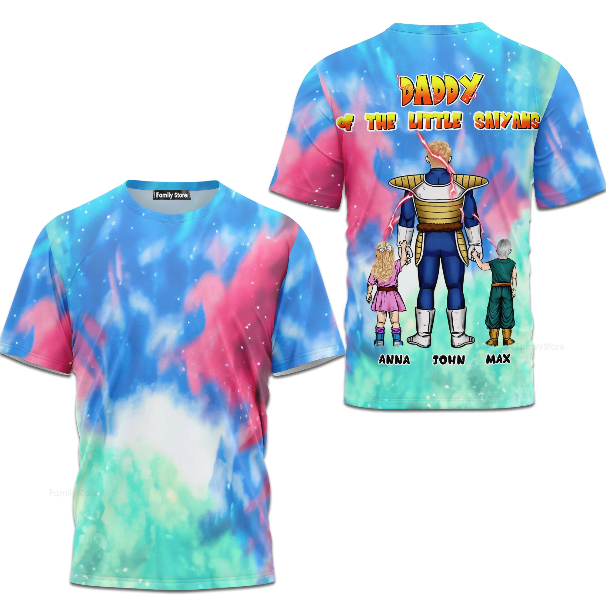 Father Of Us, Little Saiyans - Personalized 3D Tshirt - Gift For Dad, Grandpa, Father's Day |  CL03 NA94 - Image 3