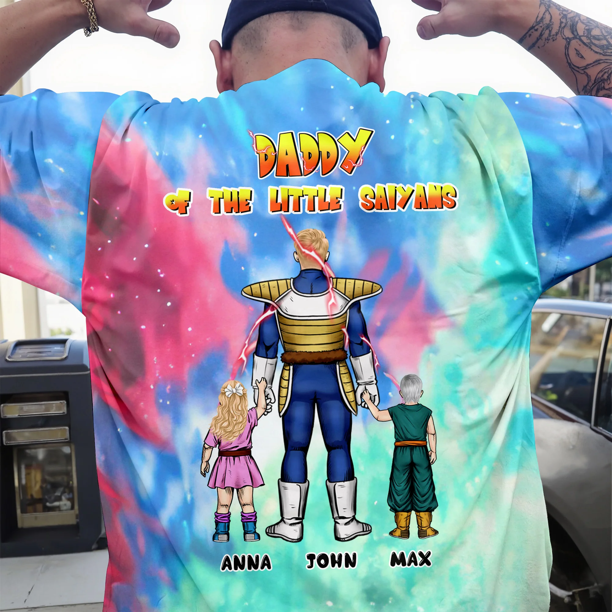 Father Of Us, Little Saiyans - Personalized 3D Tshirt - Gift For Dad, Grandpa, Father's Day |  CL03 NA94 - Image 4
