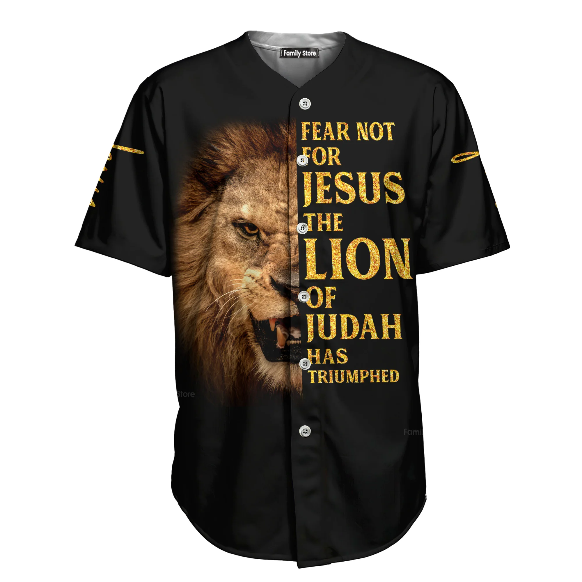 Fear Not For Jesus The Lion Of Judah Has Triumphed Printed 3D Baseball Jersey - Christant Gift For Him - Image 7