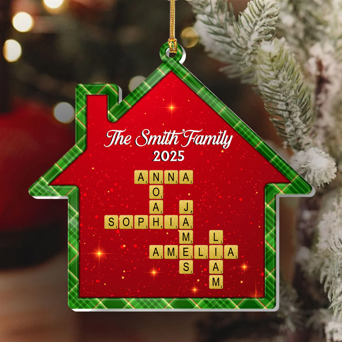 Festive Family Crossword - Personalized 1-Layer Acrylic Ornament TD118 - Image 6