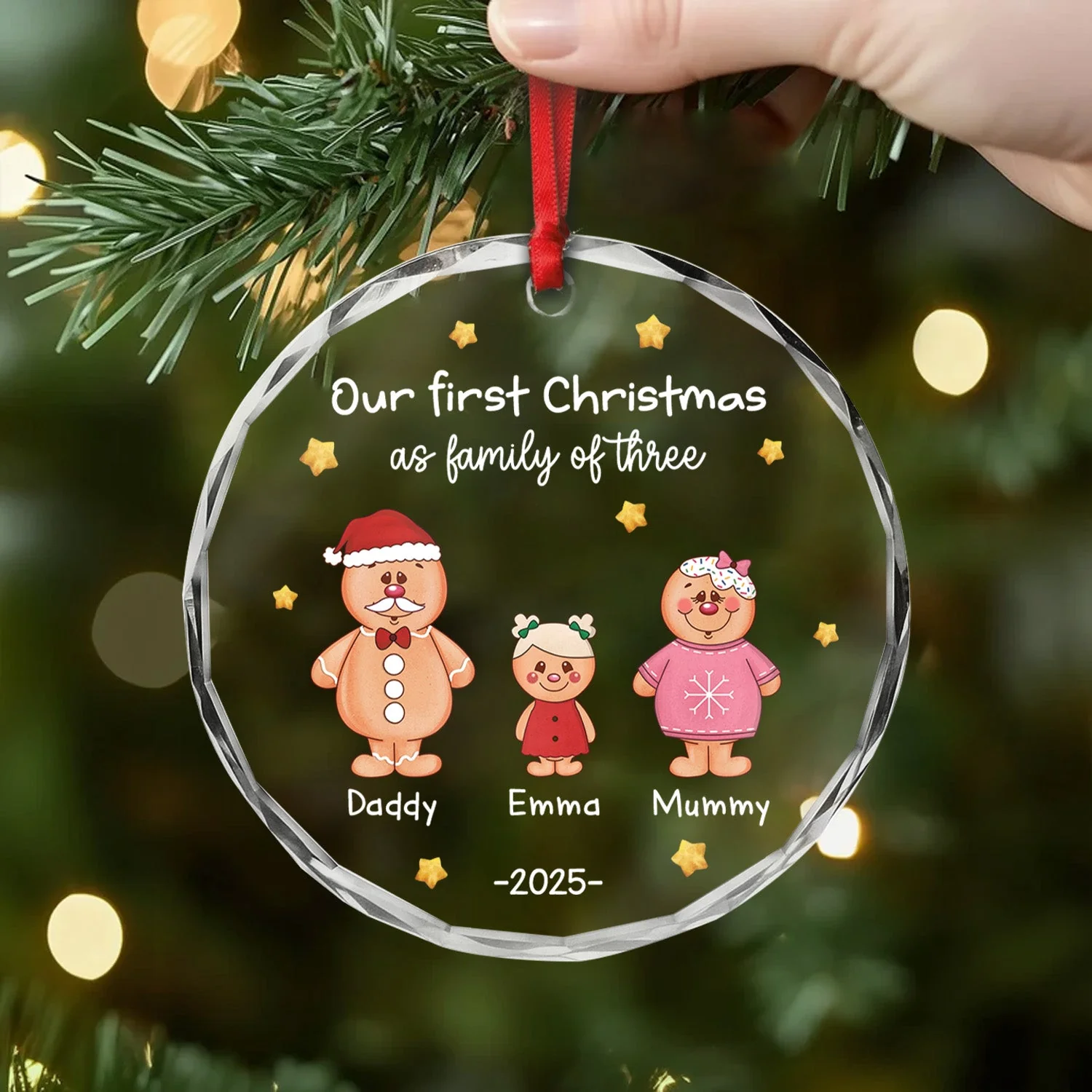 First Christmas As A Family - Personalized Glass Ornament - Christmas Gifts For Family, Kids NL122 - Image 3