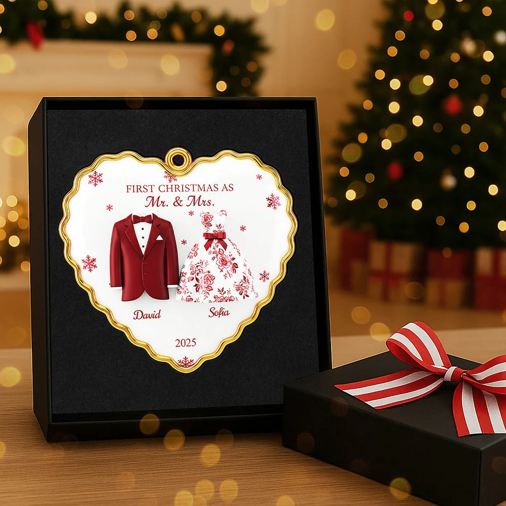 First Christmas As Mr And Mrs - Personalized Acrylic Ornament - Christmas Gift For Couples, Newlyweds NL122 - Image 3