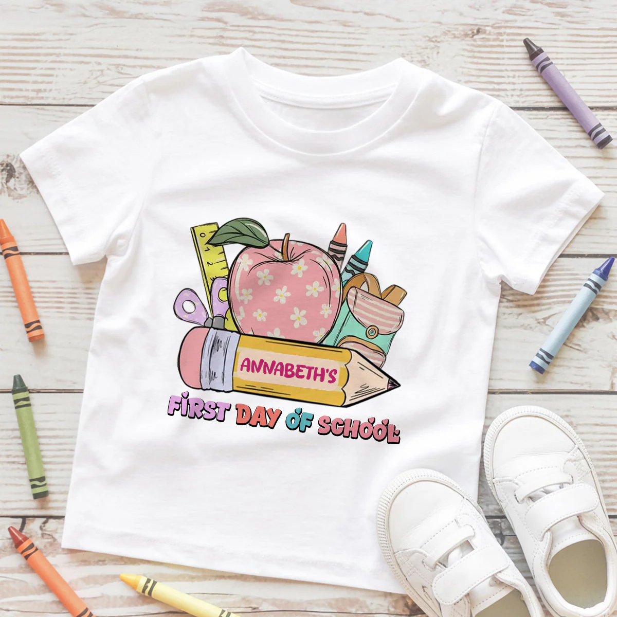 First Day Of School - Personalized Shirt - Back To School Gift For Kids - Image 2