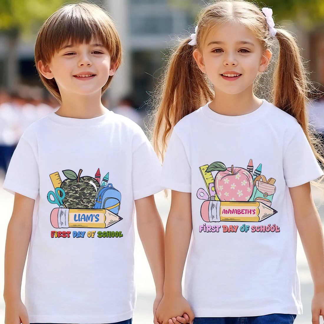 First Day Of School - Personalized Shirt - Back To School Gift For Kids - Image 3