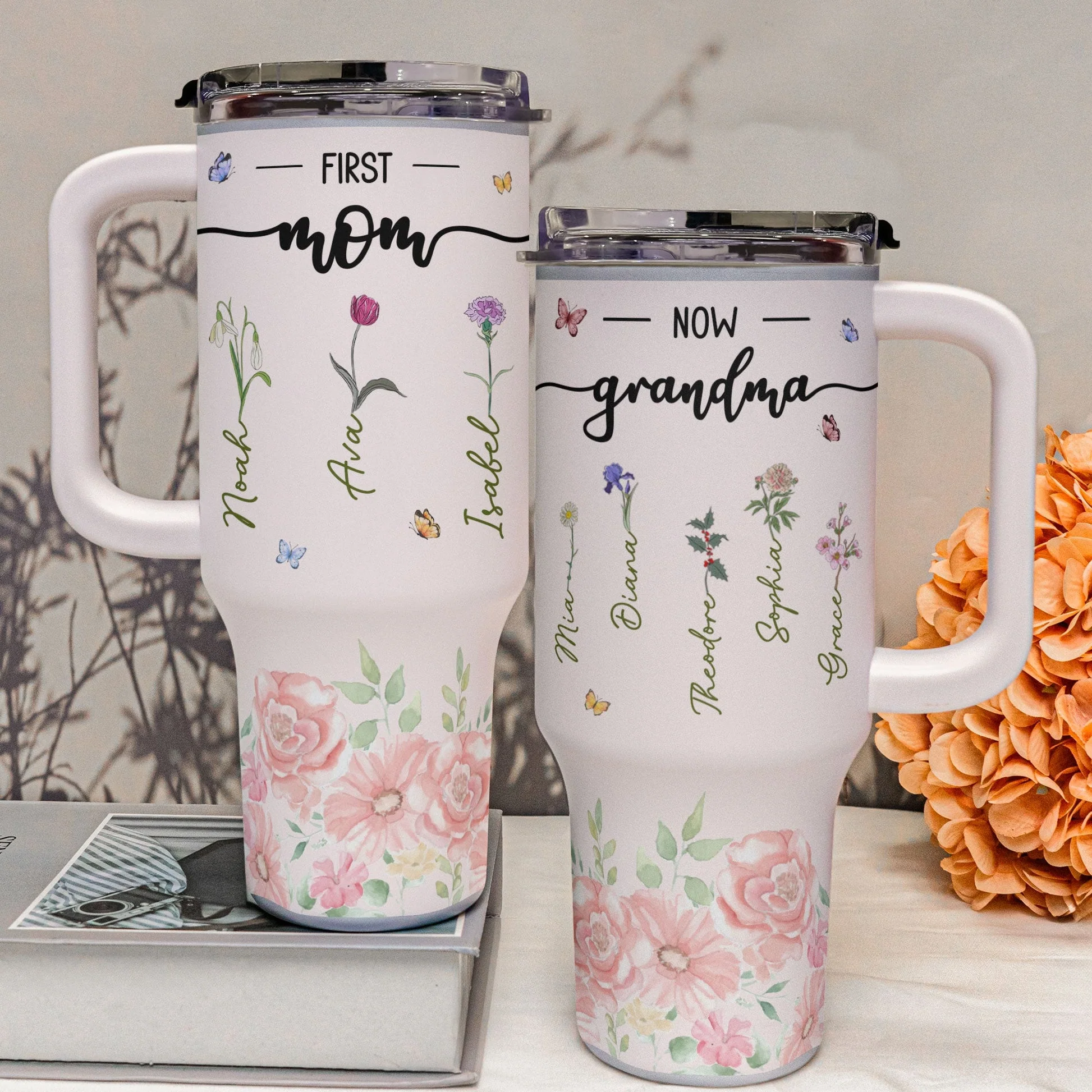 First Mom Now Grandma  - Personalized Stainless Steel Tumbler - Gift For Mom, Grandma, Grandmother, Mother's Day NA94 - Image 3