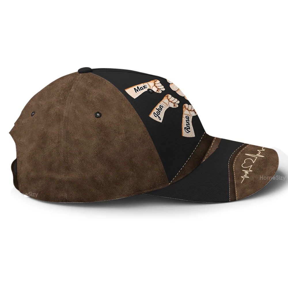 Fist Bump, Best Friends For Life Skin  - Personalized Classic Cap - Gift For Dad, Grandpa - Image 5