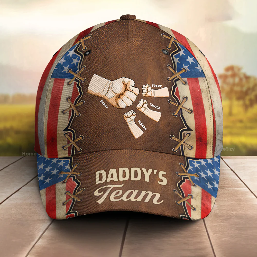 Fist Bump, We Are In Daddy's Team - Personalized Classic Cap - Gift For Dad, Grandpa, Father's Day | GR6 NA94