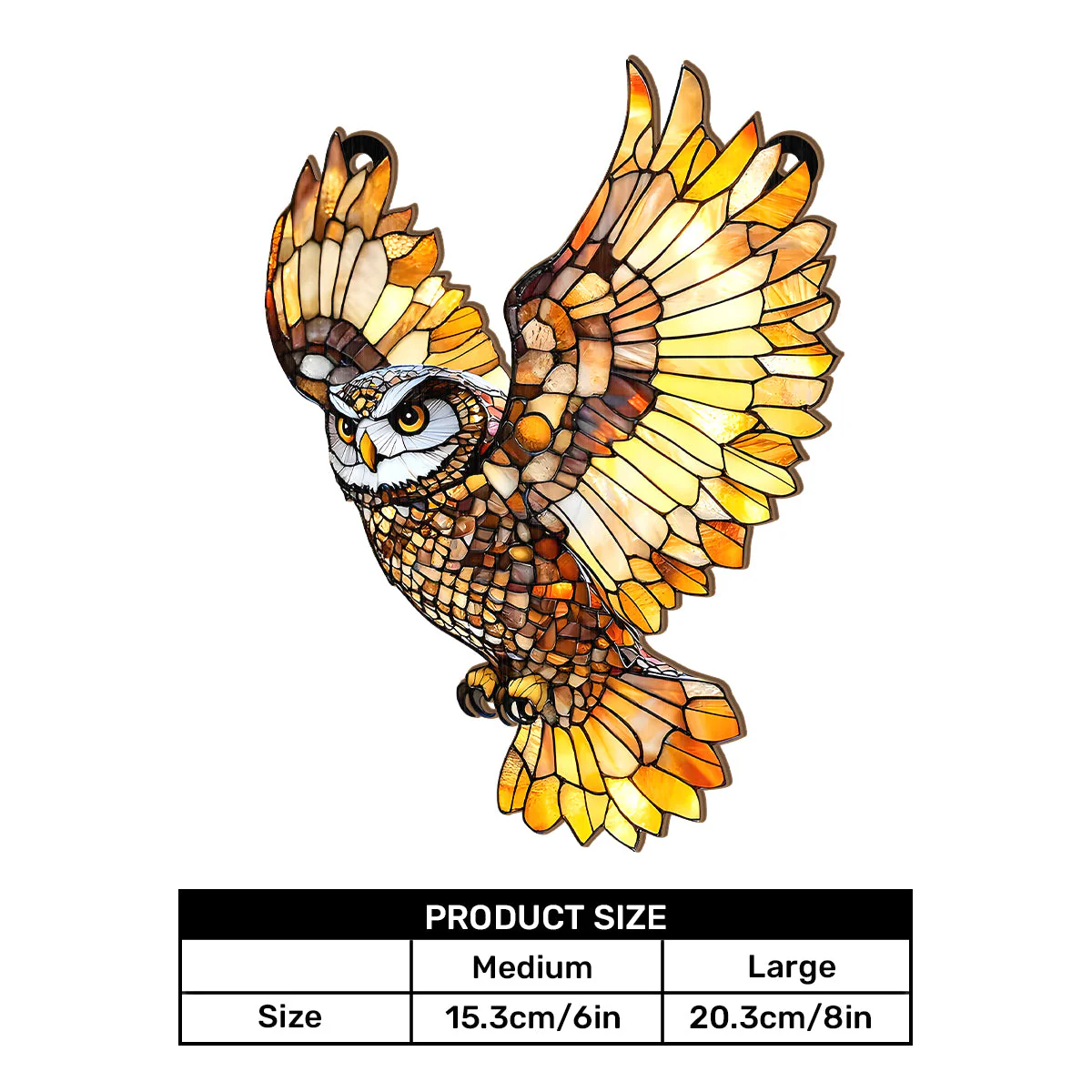 Flying Owl - Personalized Window Hanging Suncatcher - Image 5