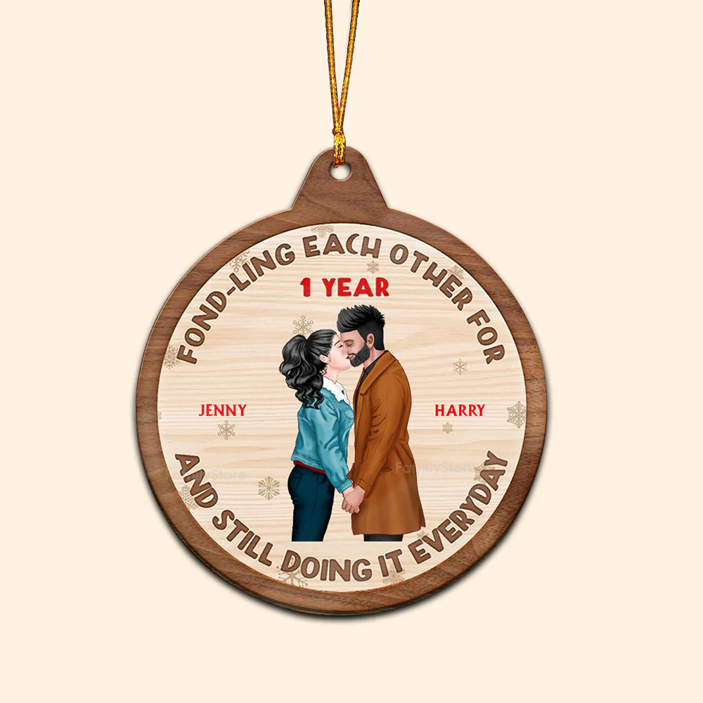Fondling Each Other For Years - Gift for Couples - Personalized Wood Ornament - CL30 NH96 - Image 2
