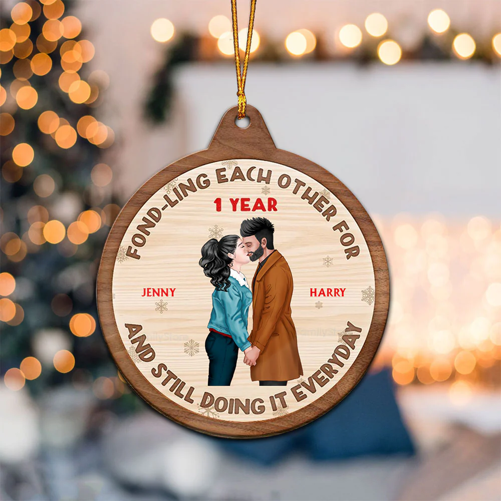 Fondling Each Other For Years - Gift for Couples - Personalized Wood Ornament - CL30 NH96 - Image 3