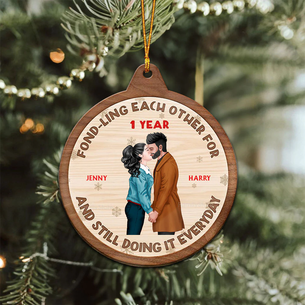 Fondling Each Other For Years - Gift for Couples - Personalized Wood Ornament - CL30 NH96 - Image 4