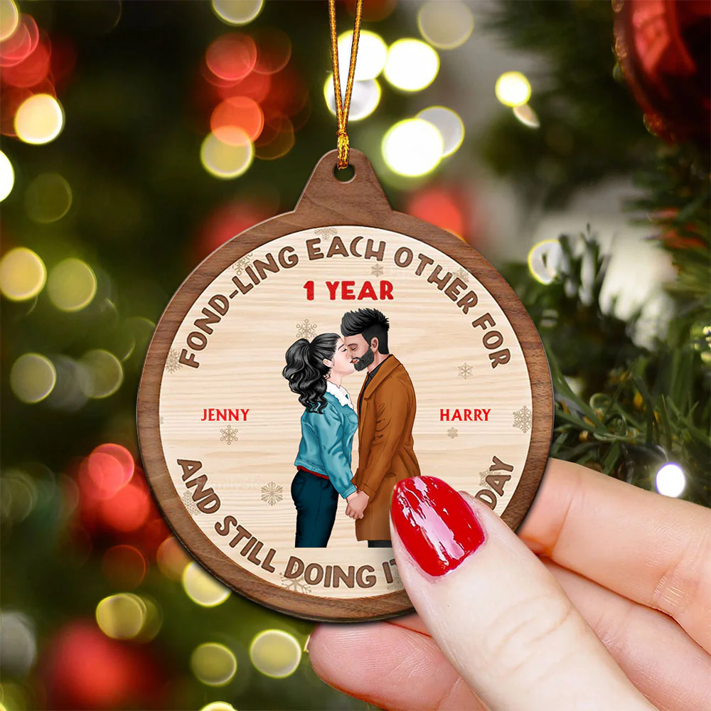 Fondling Each Other For Years - Gift for Couples - Personalized Wood Ornament - CL30 NH96 - Image 5