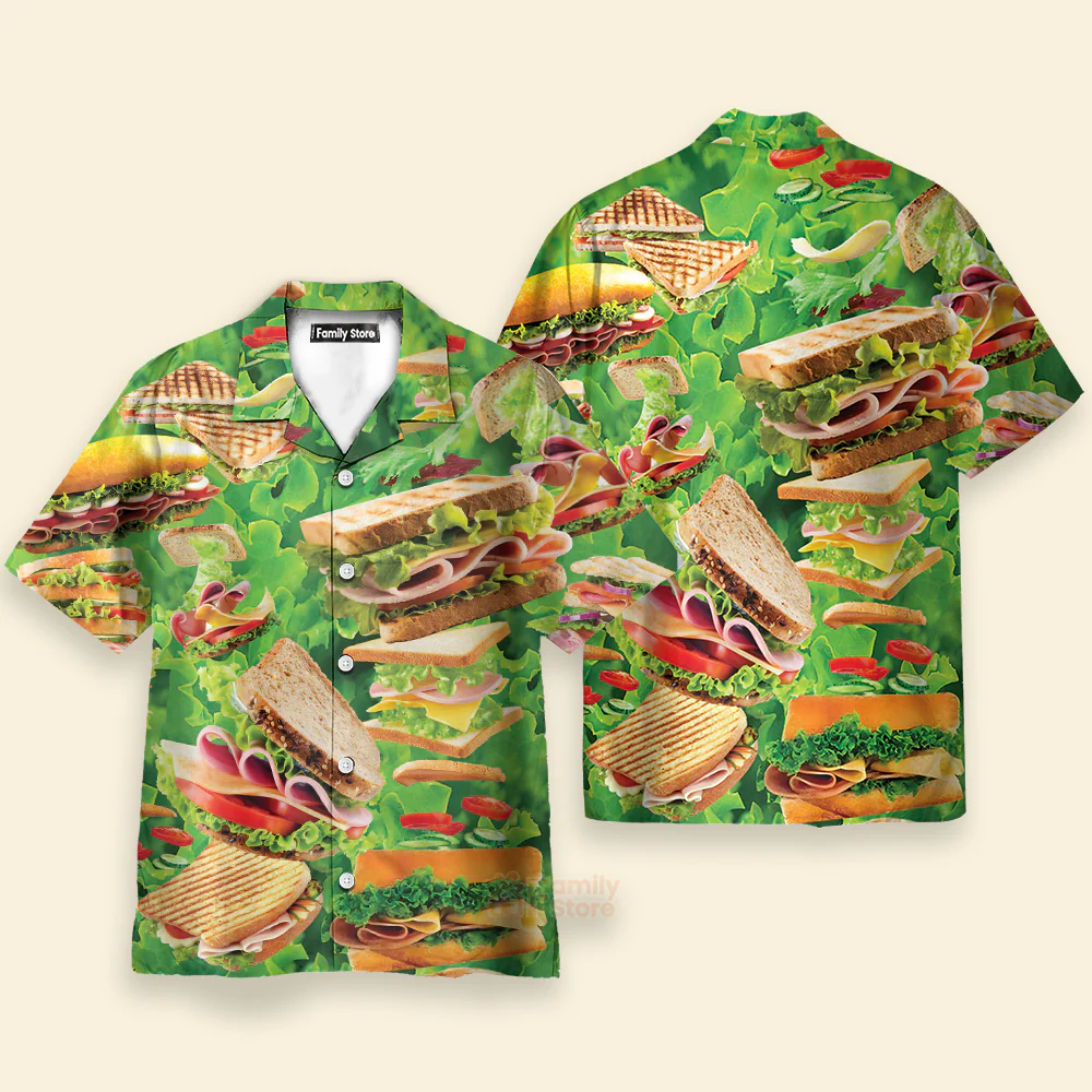 Food All You Need Is Love And A Delicious Tasty Sandwich Hawaiian Shirt - Image 2