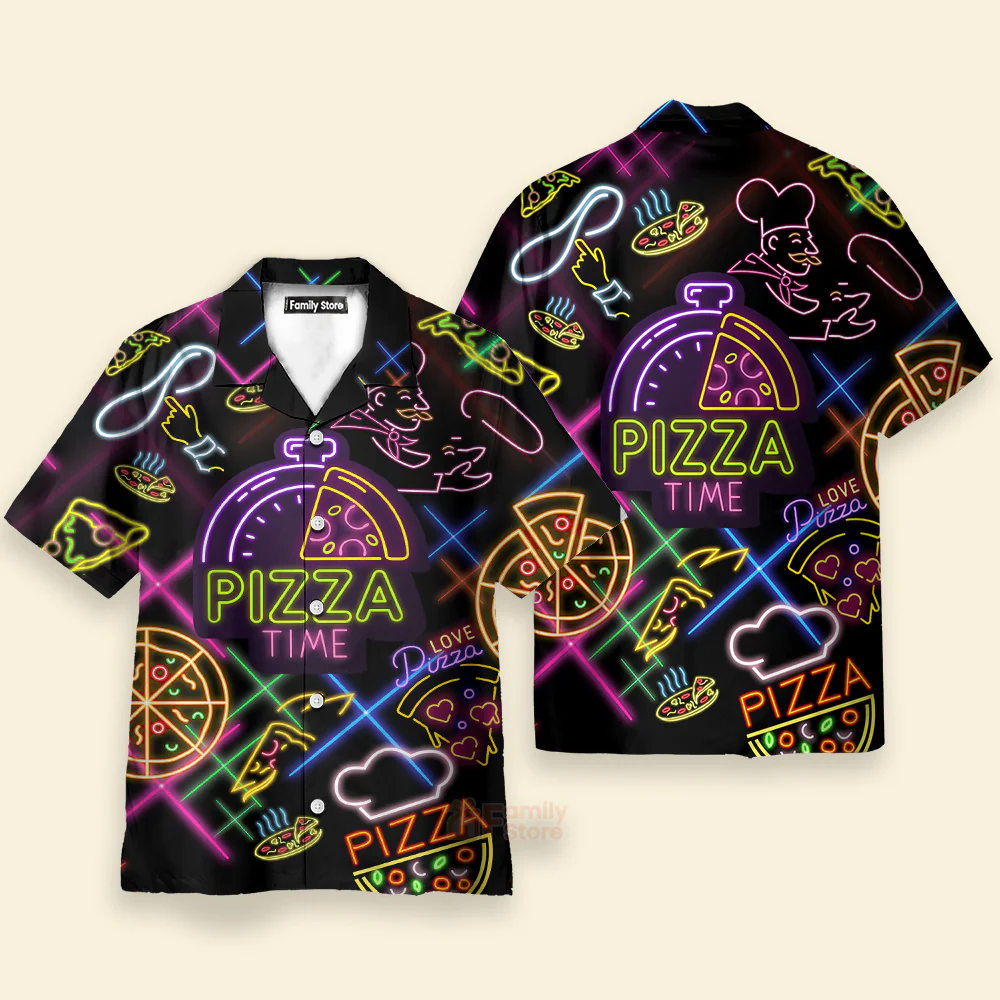 Food It's Pizza Time Stunning Hawaiian Shirt - Image 2