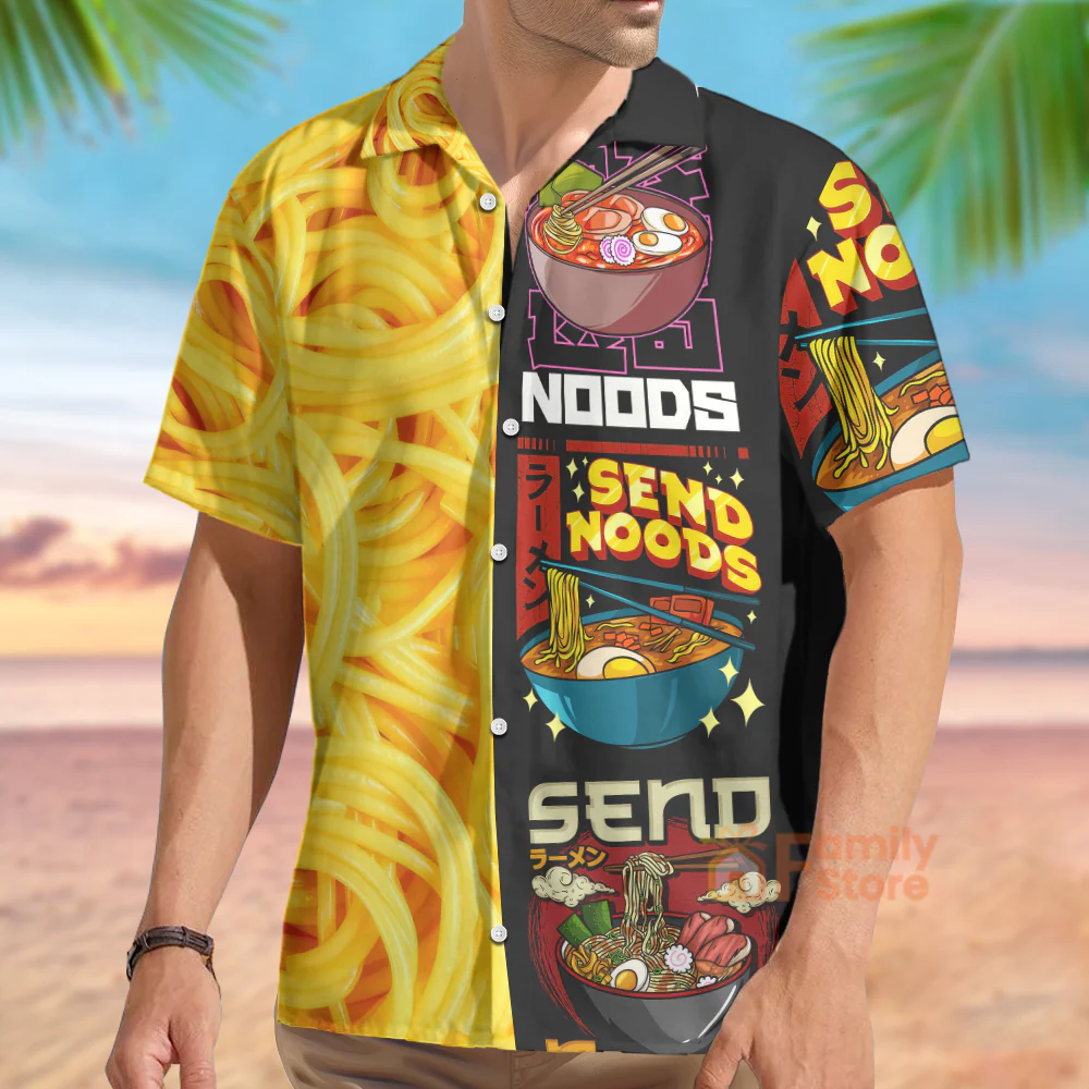 Food Noodles Send Noods - Hawaiian Shirt - Image 3
