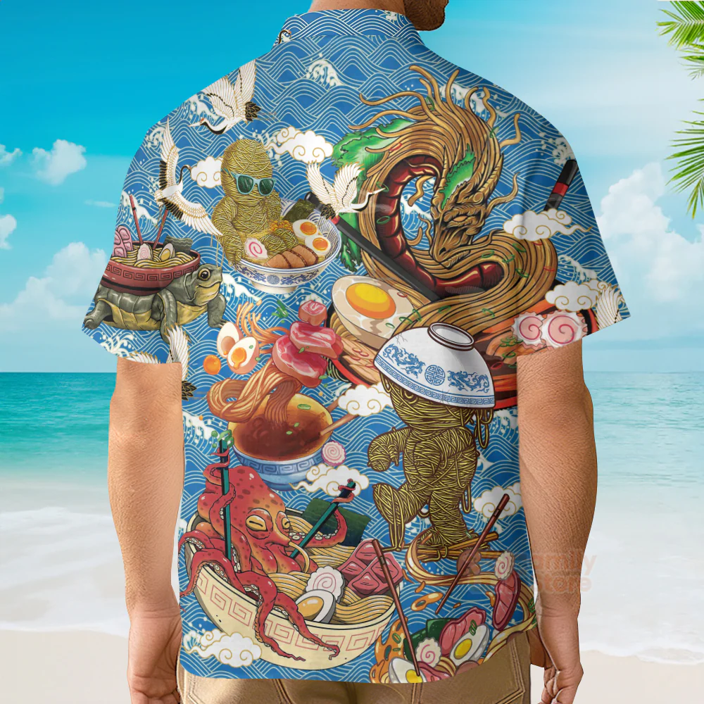 Funny Food Ramen Fixes Everything Cool Hawaiian Shirt - Image 4