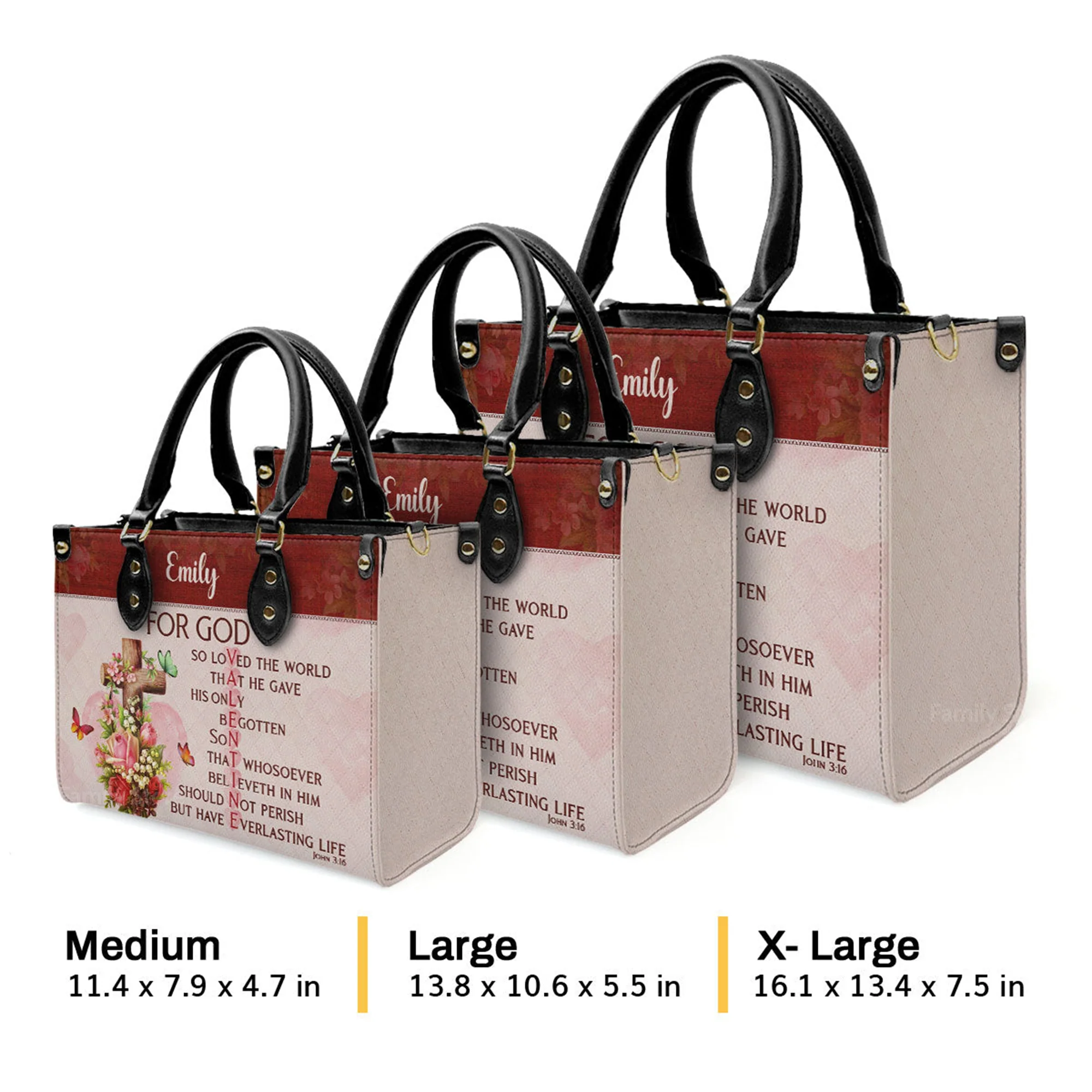 For God So Loved The World Christian Valentine - Unique Personalized Leather Handbag - AT4080932 - Image 4