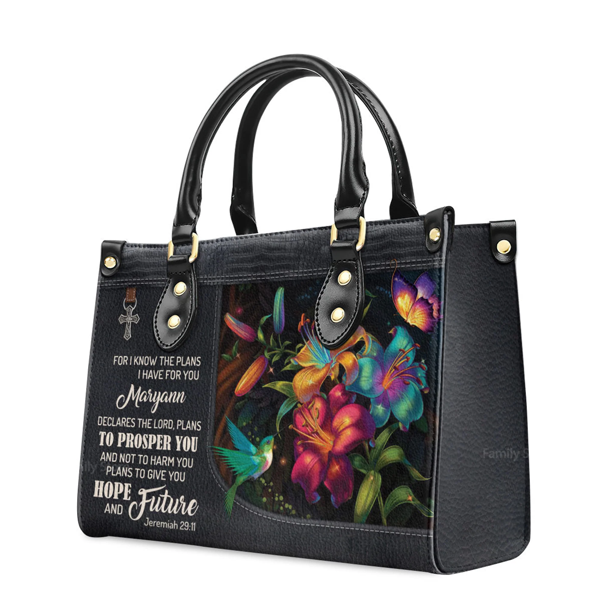 For I Know The Plans I Have For You - Awesome Personalized Leather Handbag - AT4080744 - Image 3