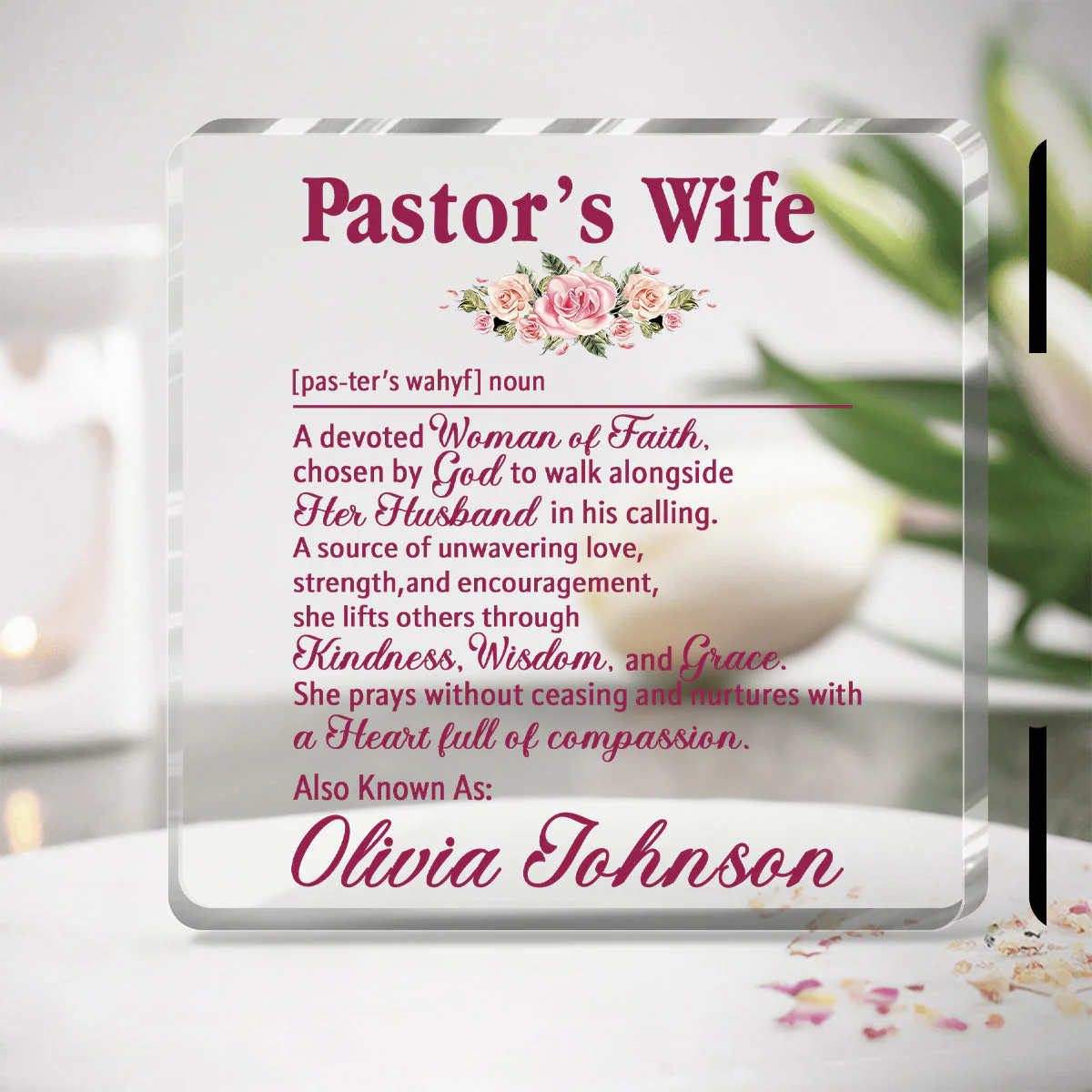 For Pastor’s Wife - Personalized Acrylic Plaque TD118 - Image 3