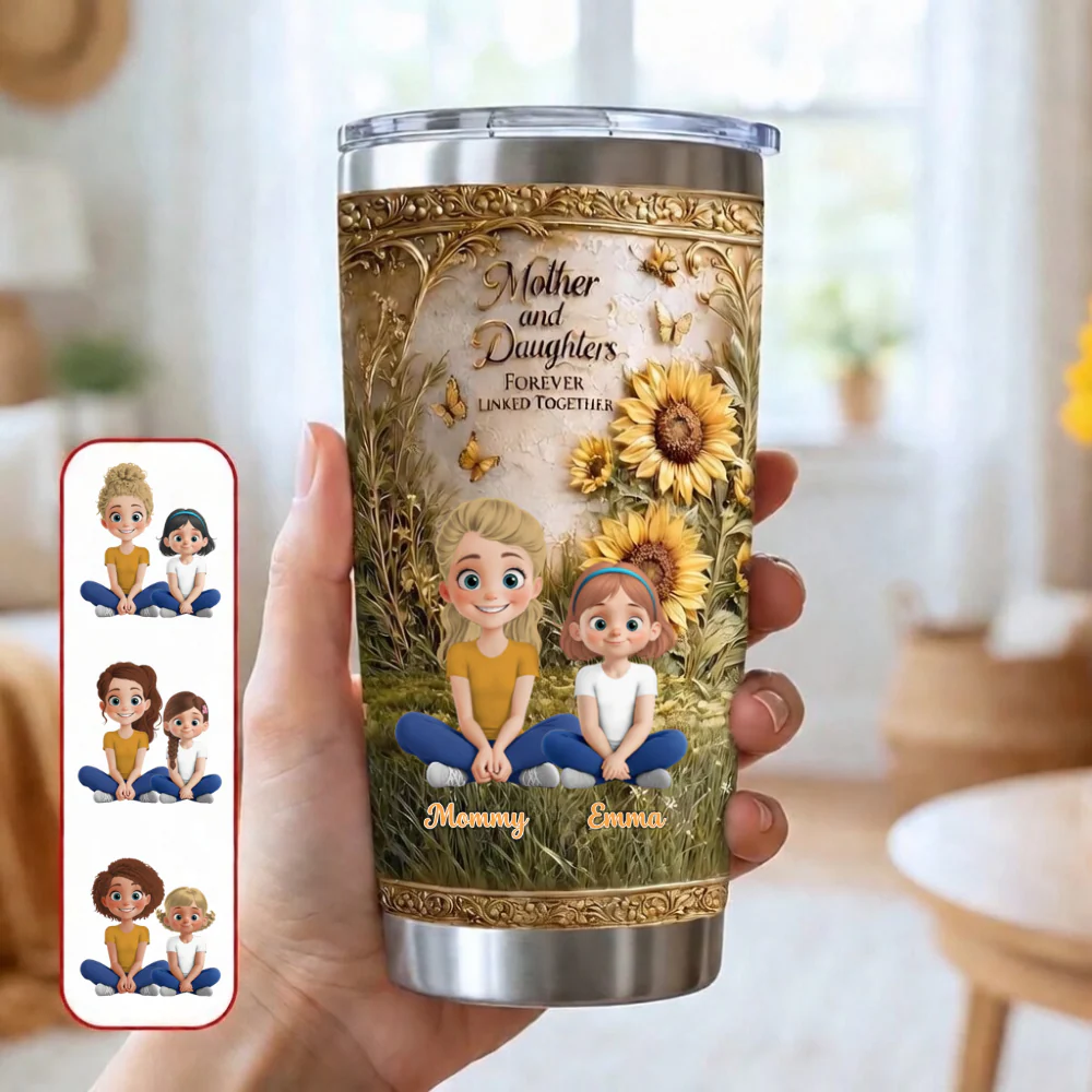Forever Linked Mom & Daughter - Personalized Tumbler - Gift For Mom, Daughter | GR25 HN02