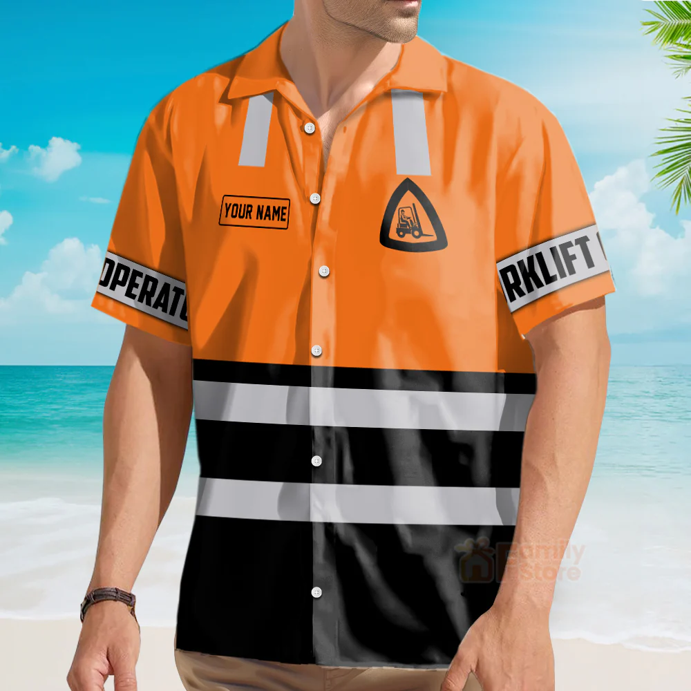 Forklift Driver Forklift Operator Apparel Hawaiian Shirt - Image 3