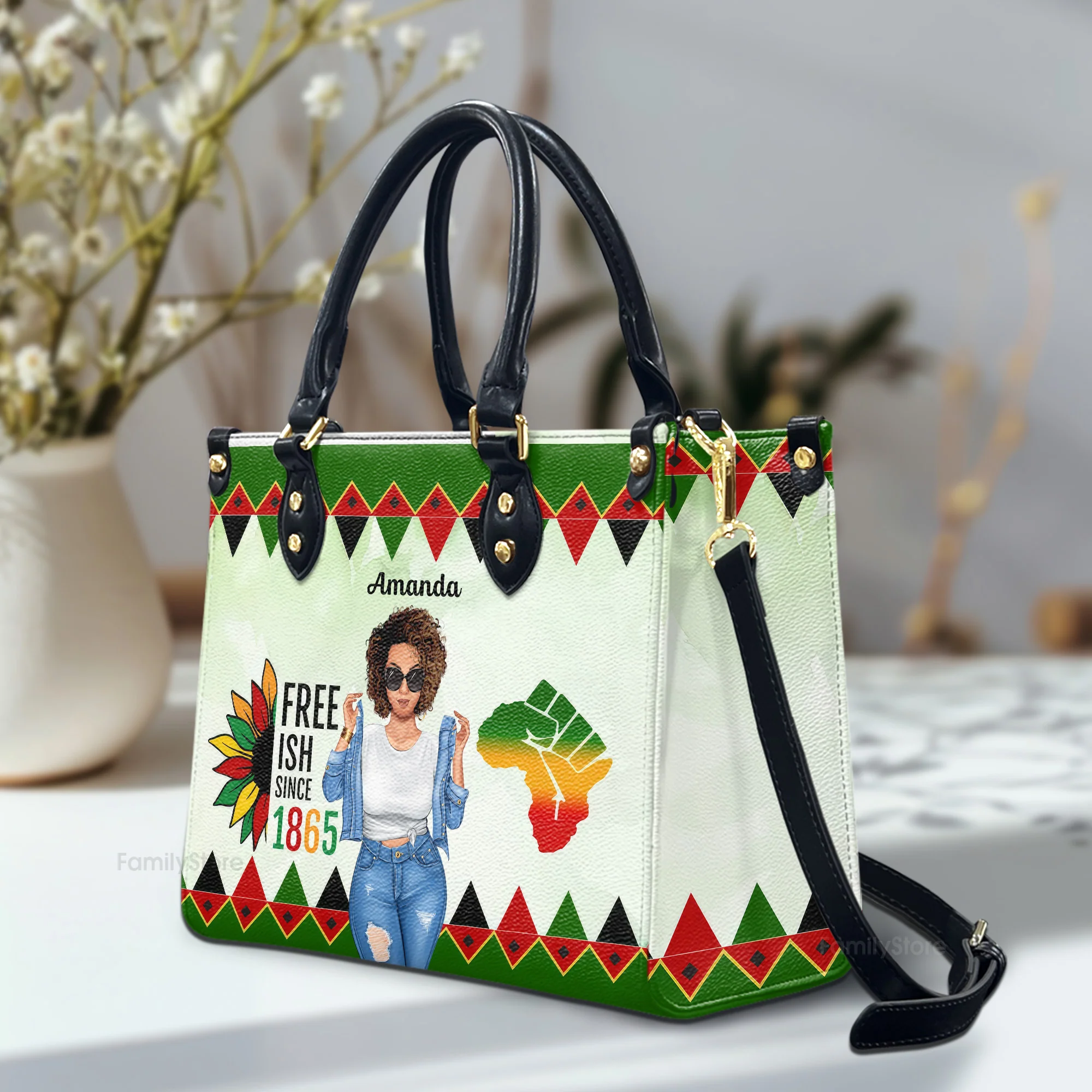 Free-ish Since 1865 - Personalized Leather Bag - Juneteenth, Birthday Gift For Black Woman, Mother, Friend, Sister | GR3 - Image 2