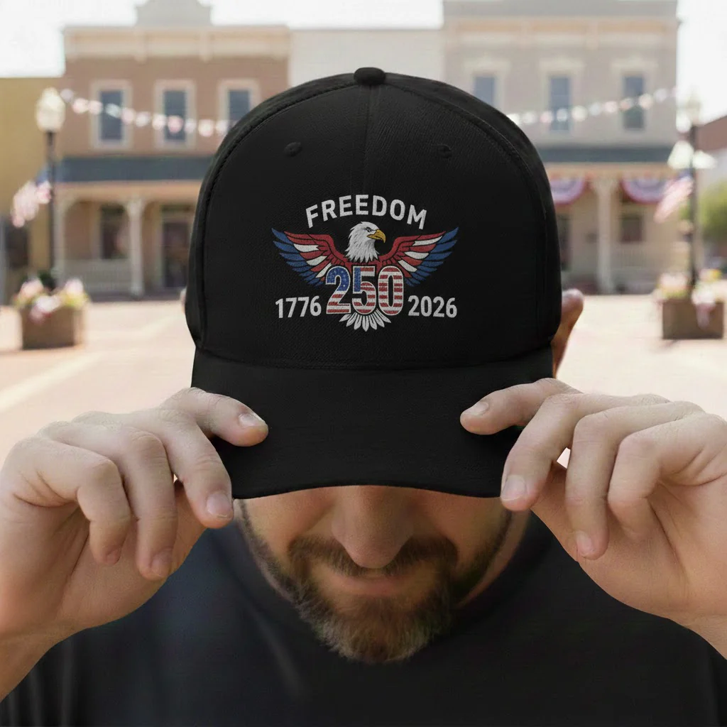 Freedom 250 Years Patriotic Eagle - Embroidered Cap - Gift For Patriotic, Veteran HN02