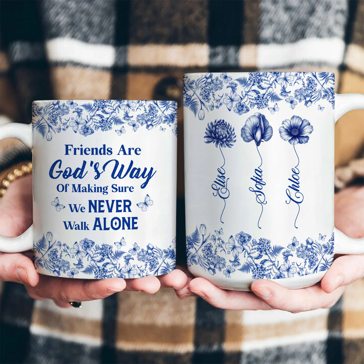 Friends Are God's Way Of Making Sure We Never Walk Alone - Personalized Ceramic Coffee Mug - Christian Gift For Friend BA01 - Image 5