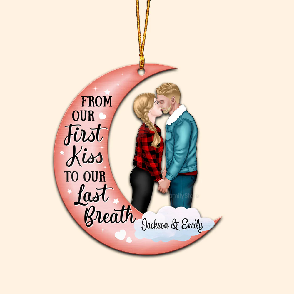 From Our First Kiss - Gift for Couples - Personalized Wood Ornament - CL30 NH96 - Image 2