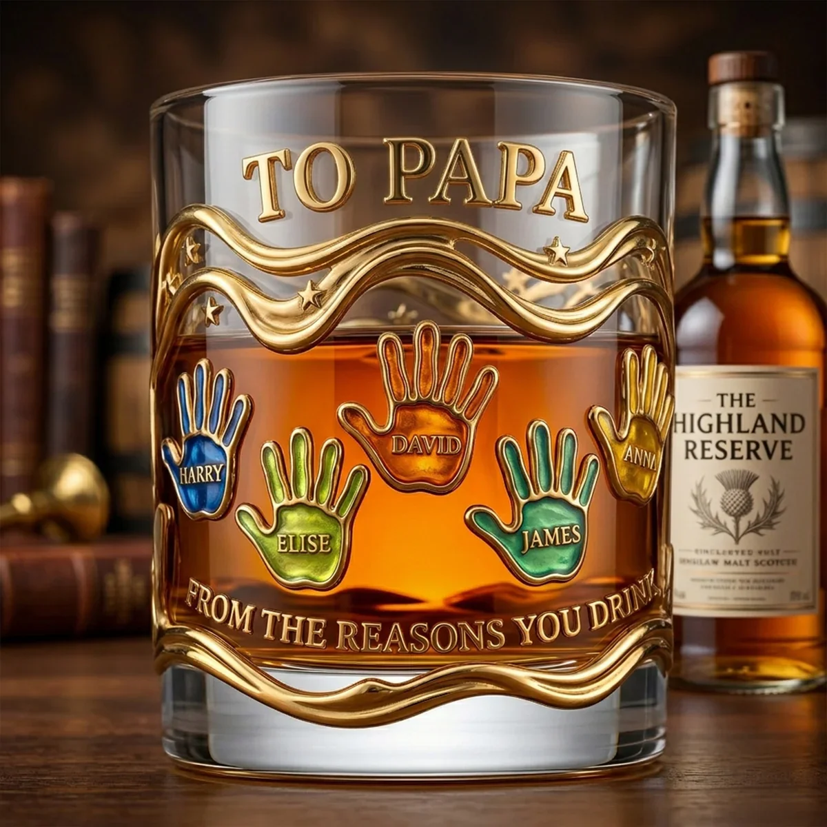 From The Reasons You Drink - Personalized Whiskey Glass - Gift For Him, Dad