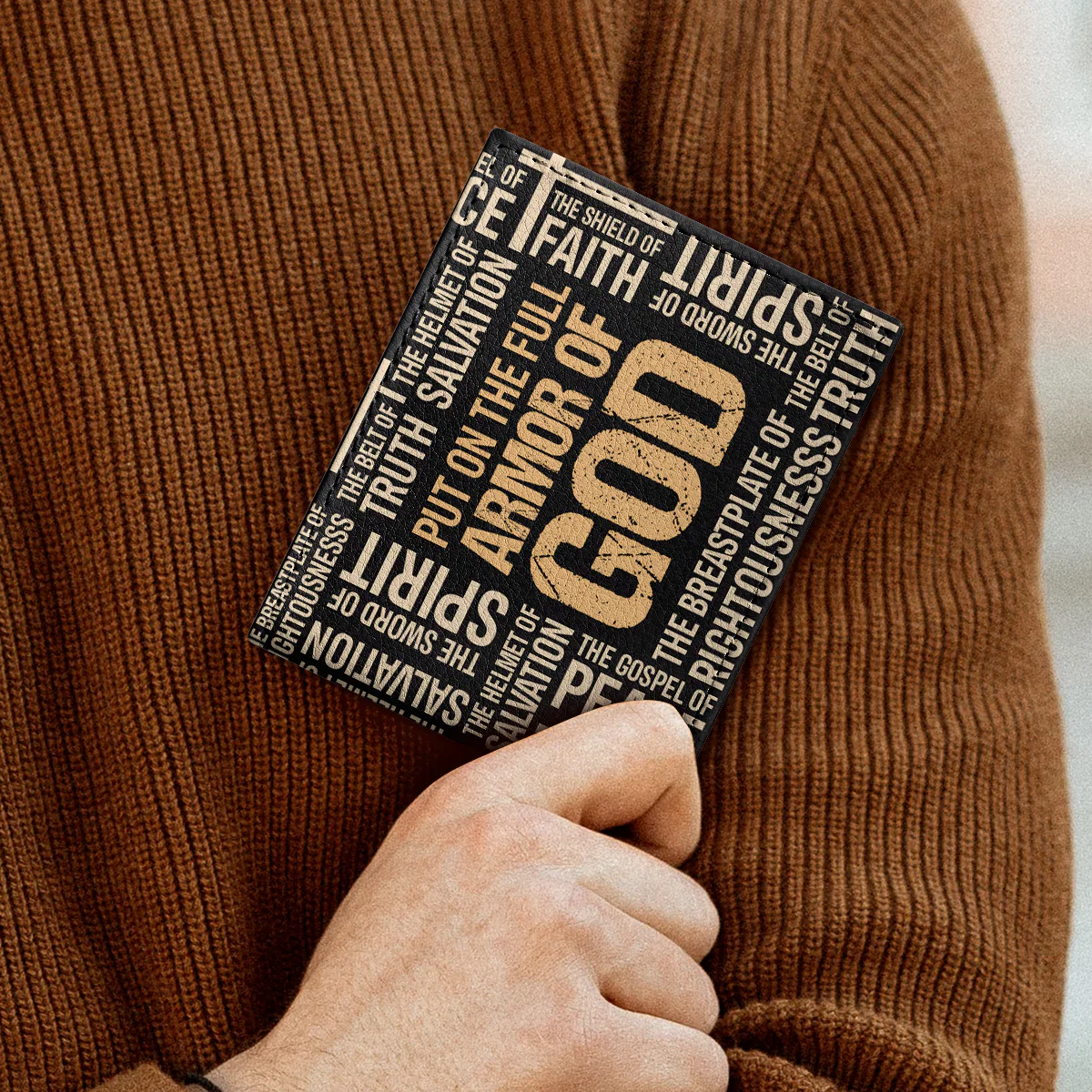 Full Armor Of God - Personalized Leather Folded Wallet TD118 - Image 3
