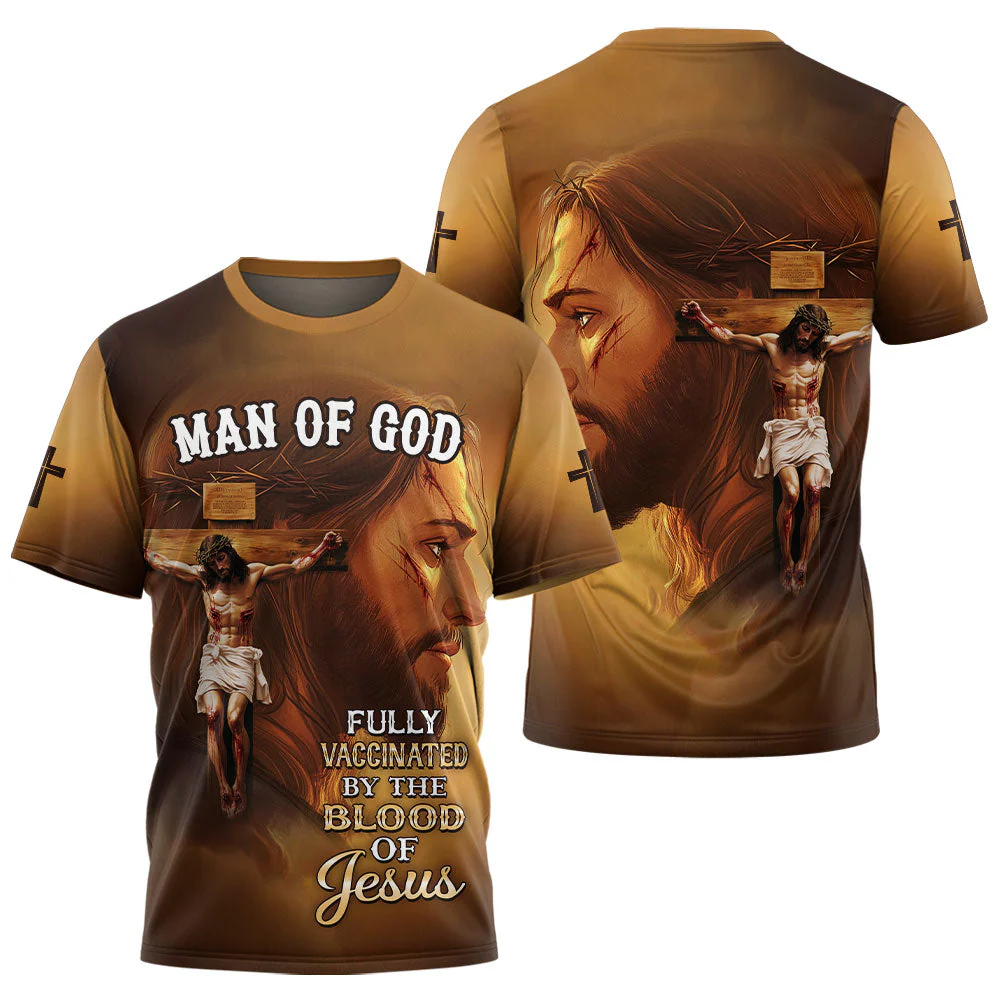 Fully Vaccinated by the Blood of Jesus 3D TShirt - Image 3