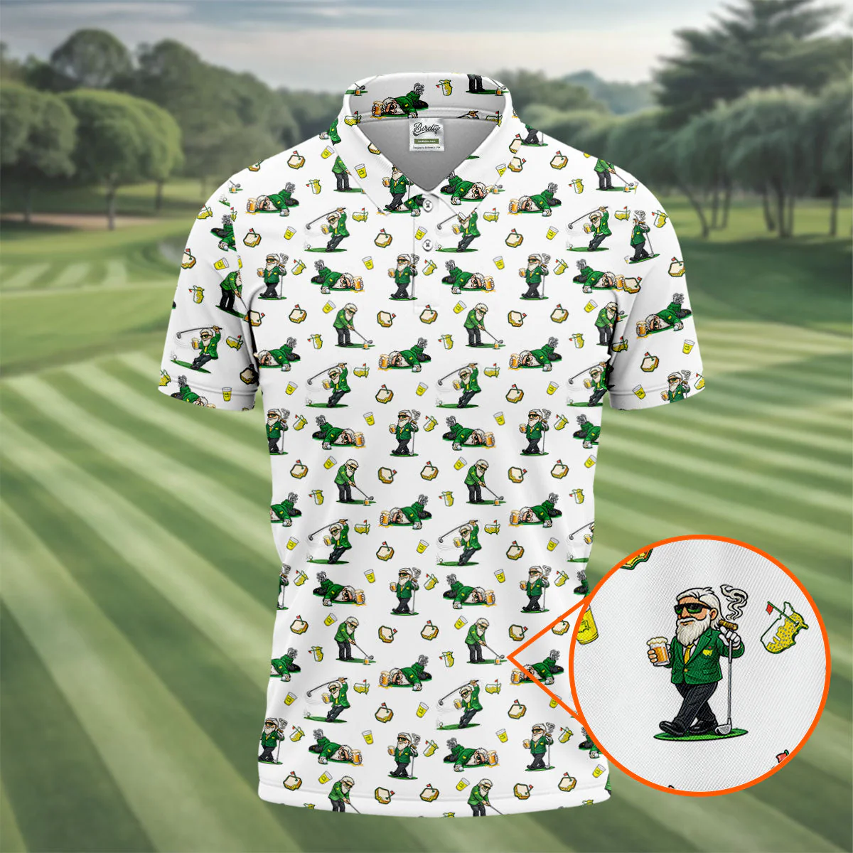 Funny Beer Pimento Cheese Golf Tournament - Personalized Polo Shirt - Gift For Dad, Grandpa, Golf Lovers - Image 2