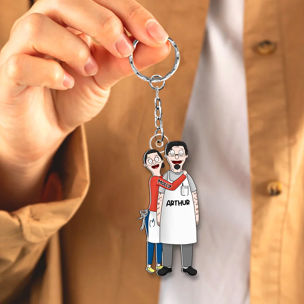 Funny Burger Couple Keychain - Gift For Couple, Husband Wife, Anniversary | CL56 - Image 4