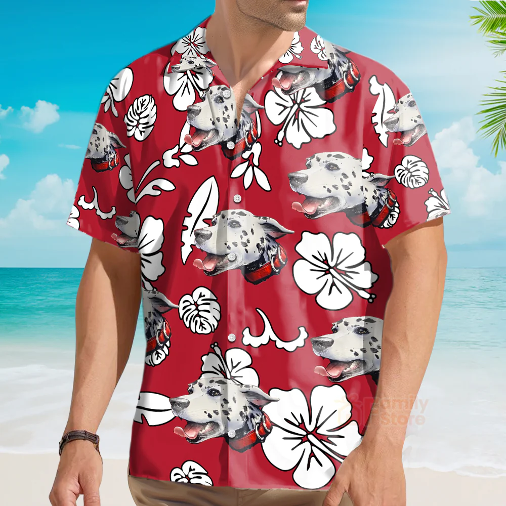Funny Custom Face Dog Flowers & Leaves Pattern - Hawaiian Shirt PN302043Lb - Image 3