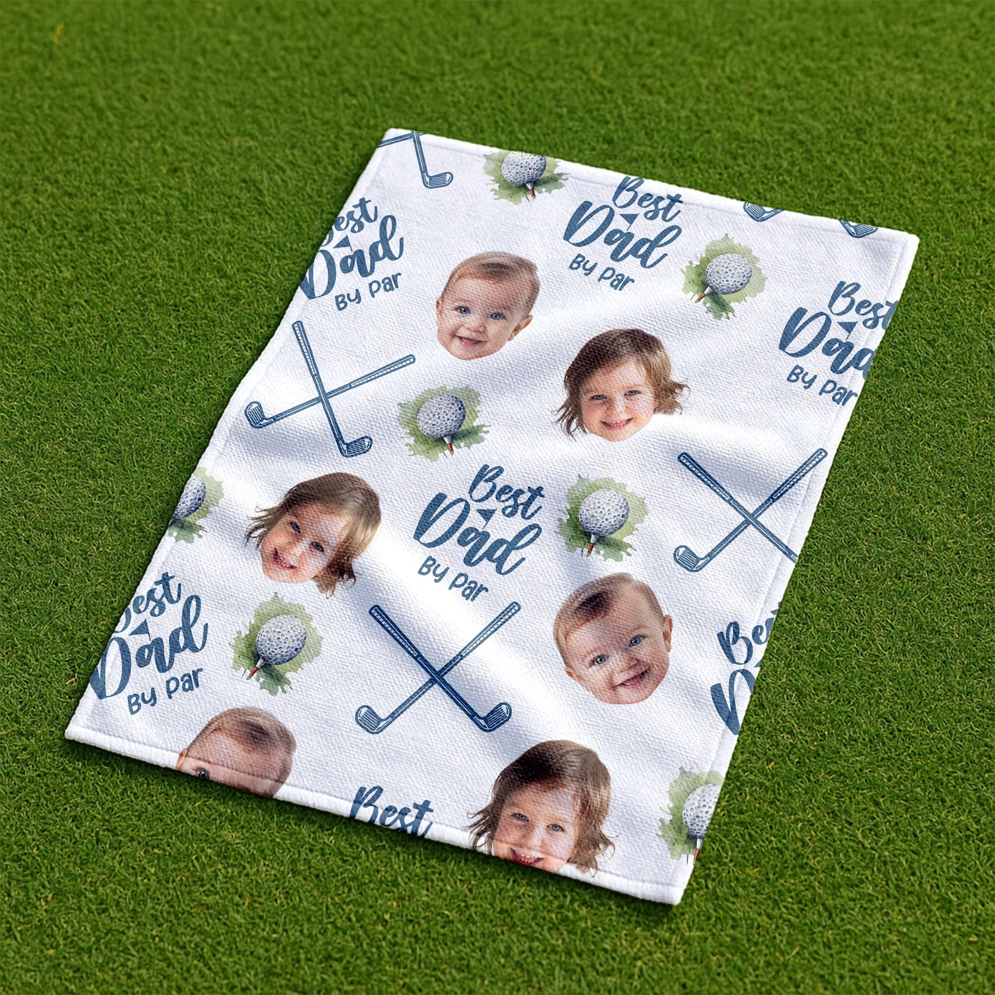 Funny Custom Photo Best Dad By Par - Personalized Golf Towel - Gift For Dad - Image 6