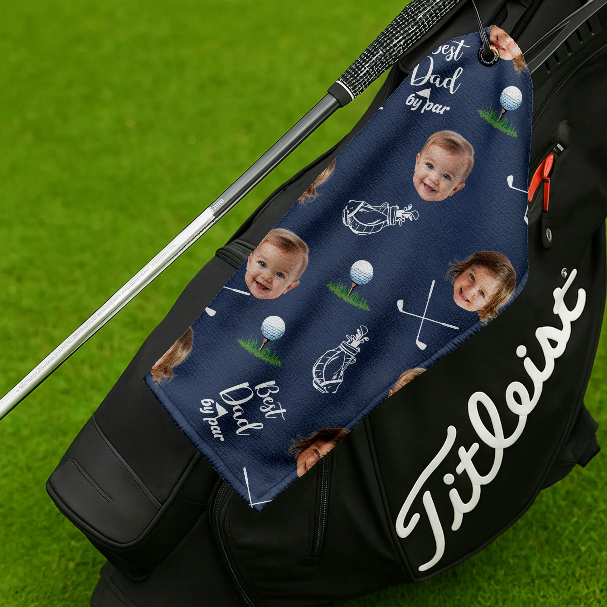 Funny Custom Photo Best Dad By Par - Personalized Golf Towel - Gift For Dad - Image 8