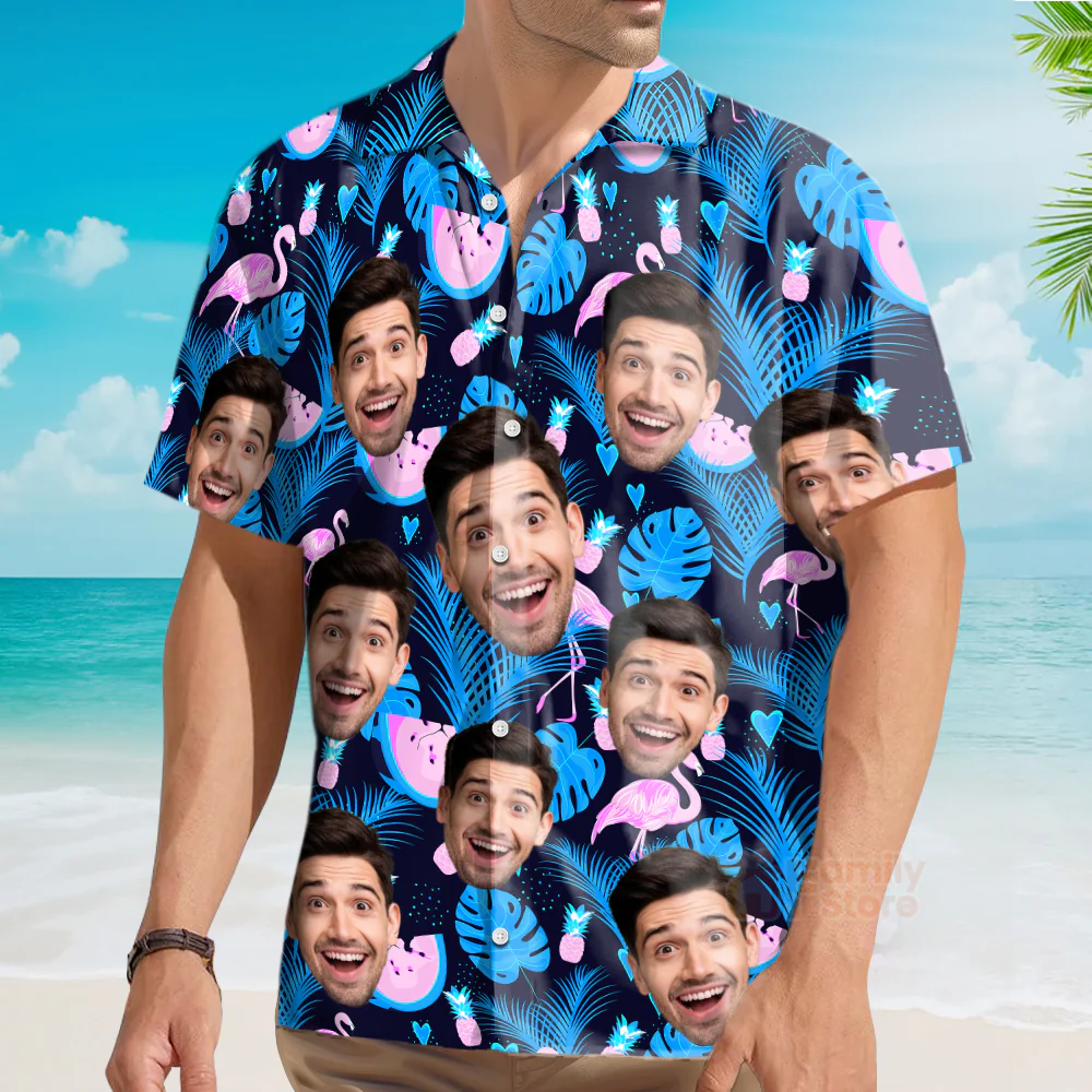 Funny Face Neon Party Tropical Custom Hawaiian Shirt PN302133Lb - Image 3