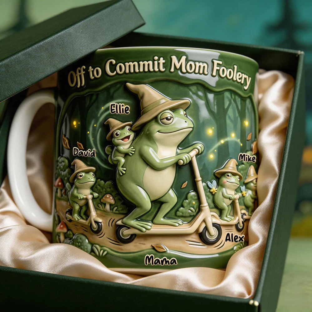 Funny Frog Family - Personalized Coffee Mug - Gifts For Mom VD01 - Image 2