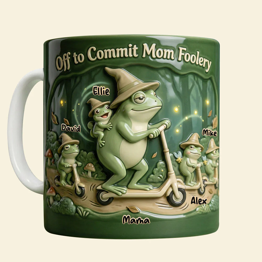 Funny Frog Family - Personalized Coffee Mug - Gifts For Mom VD01 - Image 3