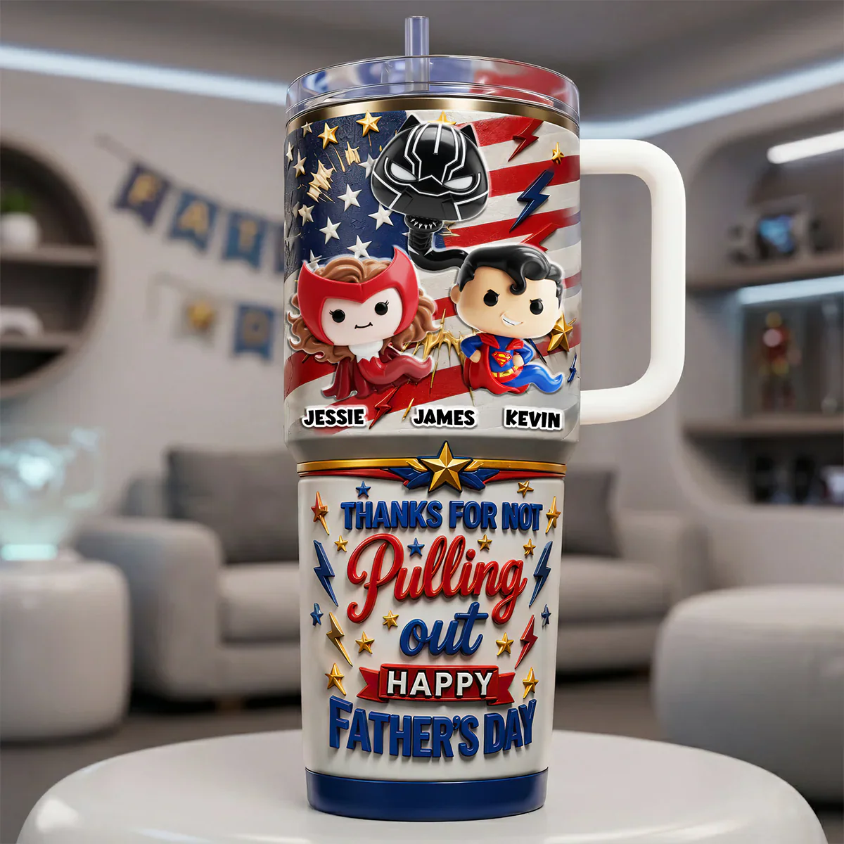 MRVL Funny Hero Sperm - Happy Father's Day - Personalized Tumbler - Gifts For Dad - Image 2