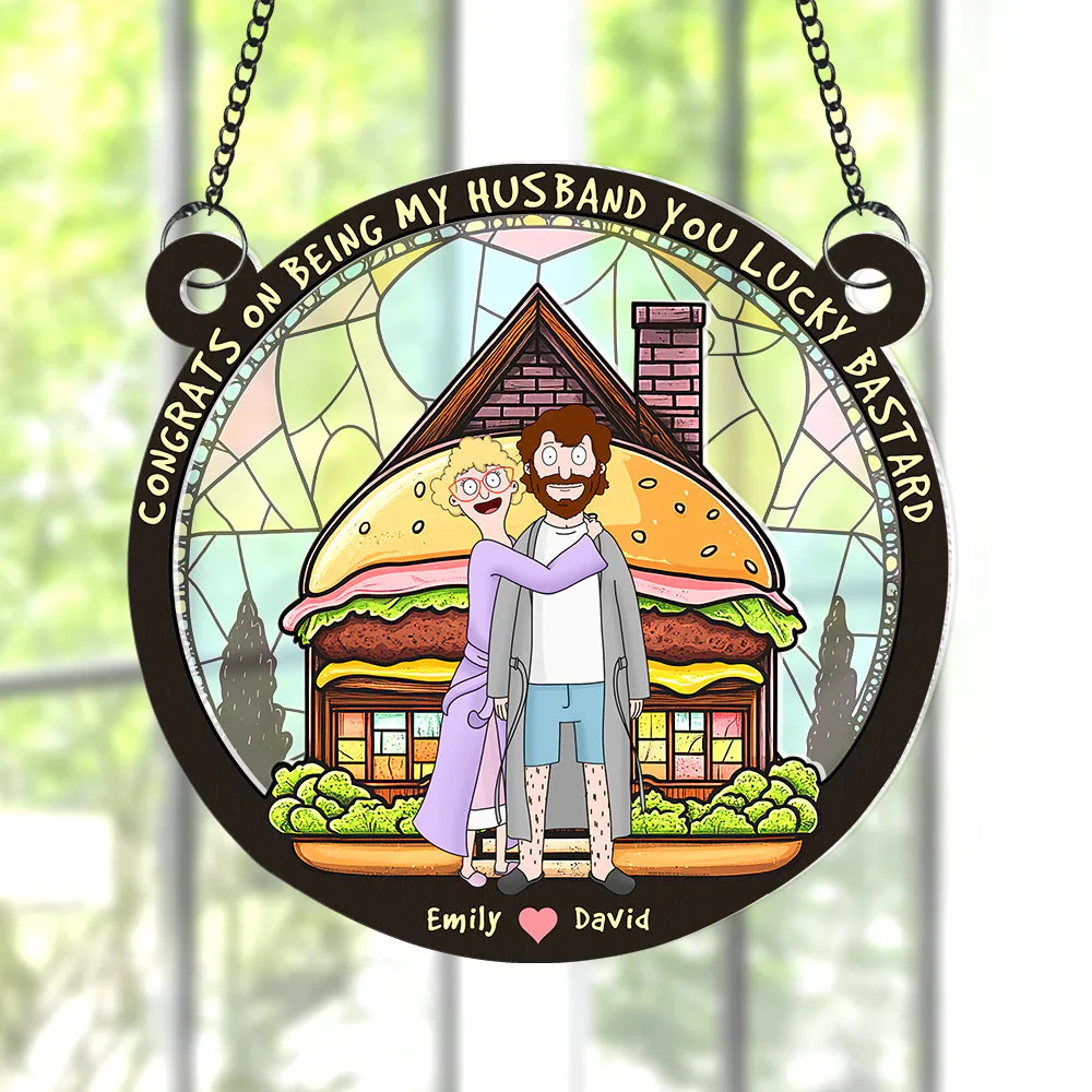 Funny Love Congrats - Personalized Window Hanging Suncatcher Ornament - Gift For Couple, Husband Wife, Anniversary | CL56 - Image 2