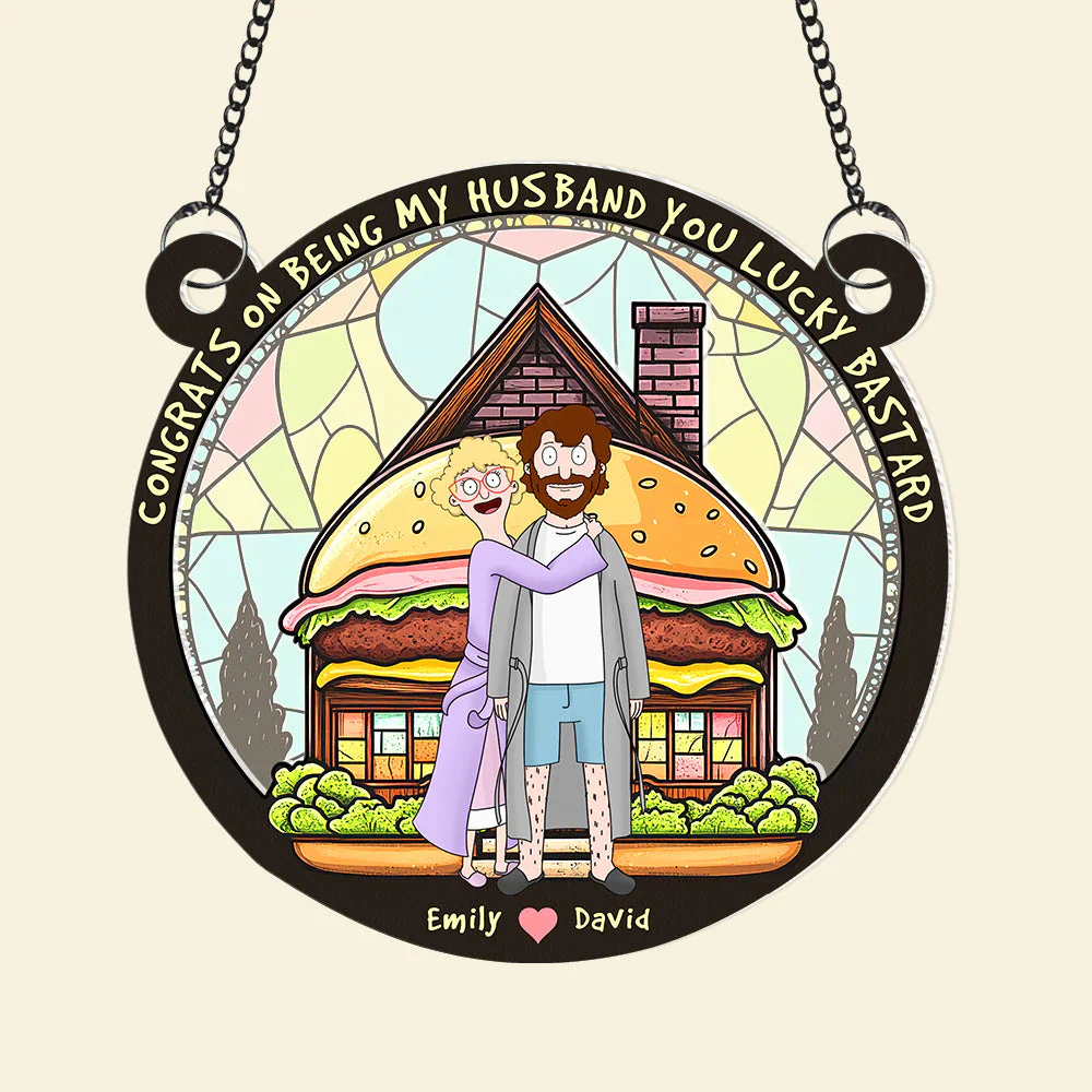 Funny Love Congrats - Personalized Window Hanging Suncatcher Ornament - Gift For Couple, Husband Wife, Anniversary | CL56 - Image 3