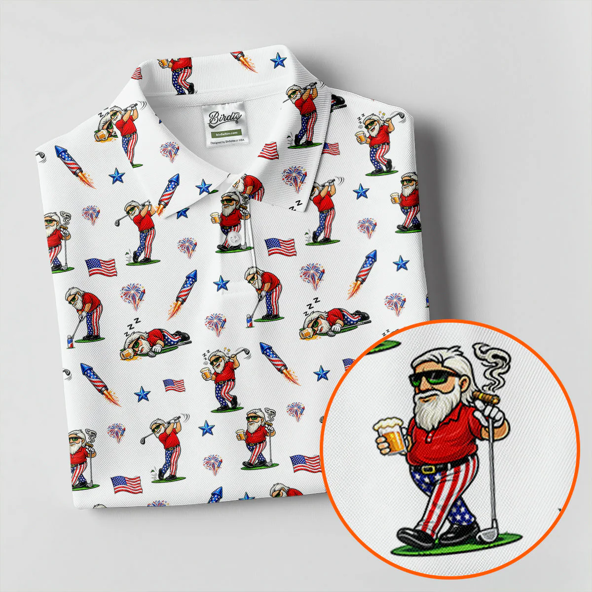 Funny Man Golf And Beer USA - Personalized Polo Shirt - Gift For Dad, Grandpa, Golf Lovers - Image 6